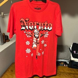 Men’s Medium Red Naruto Shippuden Xmas Tee